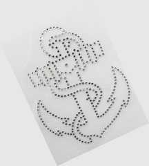 Hotfix Strass Bügelbild Anker Meer Matrose Chrystal 120115