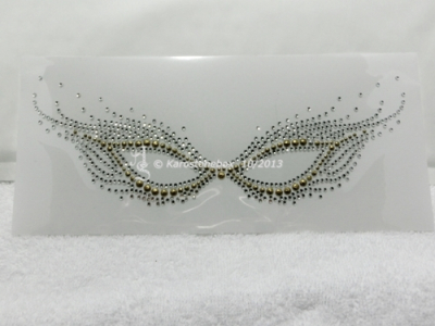 Strass Bügelbild Maske Venedig – Karneval Crystal-Gold