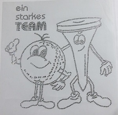 Strass Bügelbild Golf spielen Ein starkes Team 190101