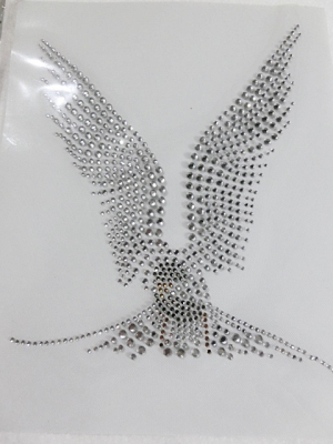 Strass Bügelbild Eule – Vogel Applikation Crystal Black Diamond 190327