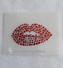Hotfix Strass Bügelbild Strassbild Strass kleiner Mund 200630