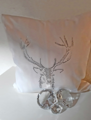Kissen mit Strass Bügelbild Hirschkopf – Dekoidee (UNVERKÄUFLICHES MUSTER)