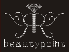 Strasslogo für das Kosmetikstudio Rosamillia Beautypoint