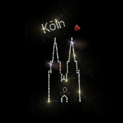 Strass Bügelbild Köln Dom – Karneval Hotfix Motiv (12 × 6 cm)