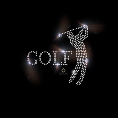 Hotfix Strass Bügelbild Motiv Applikation Strassbild Golf + Spieler 111031