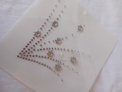 Hotfix Strass Bügelbild Poket Strass Motiv 250602 Gold Crystal oder Silber matt